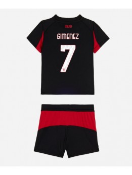 AC Milan Santiago Gimenez #7 Replika Hemmakläder Barn 2025-26 Kortärmad (+ byxor)